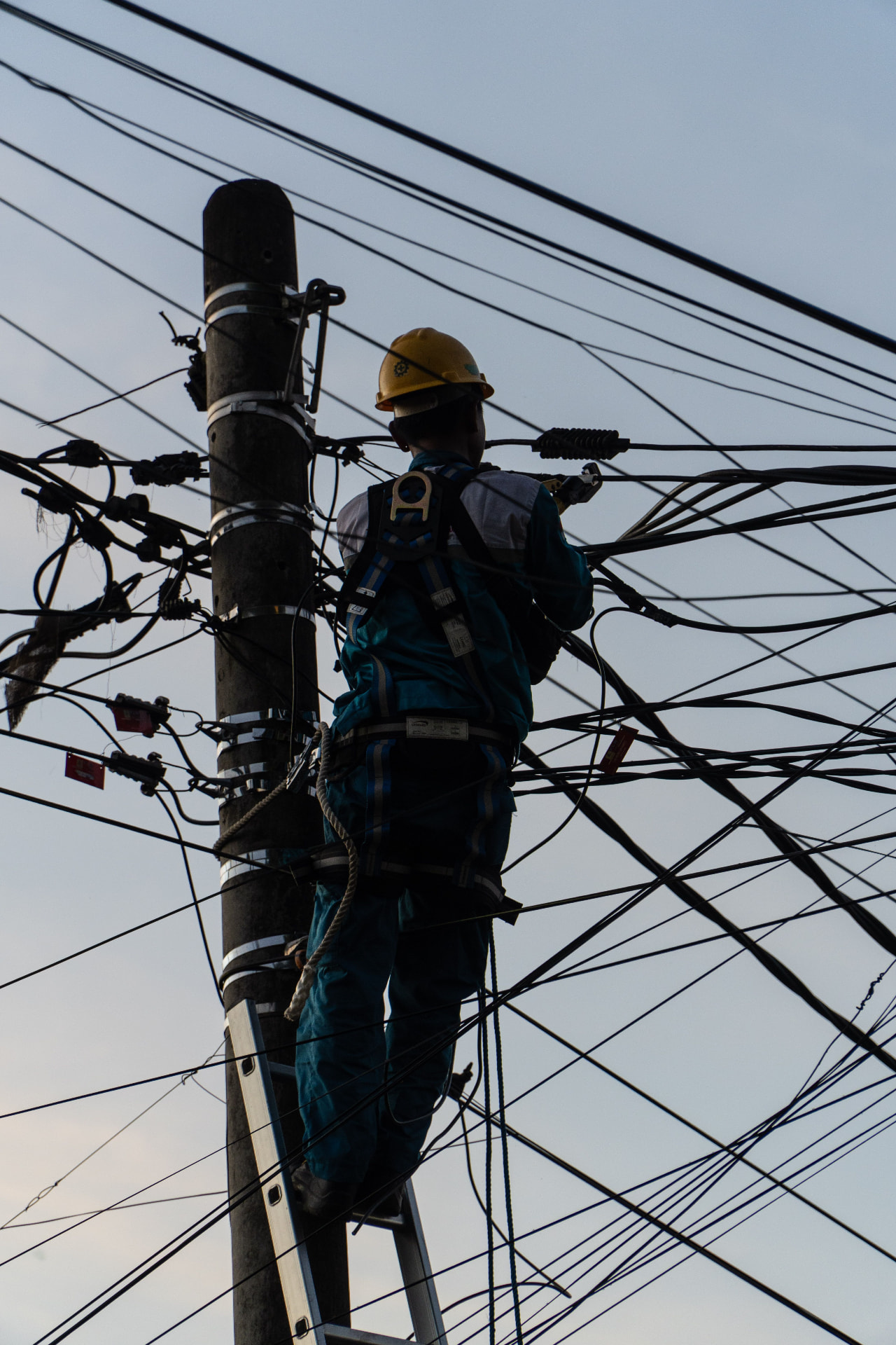 Electricians professional at work